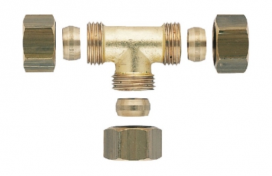 Raccord laiton à bicone tés égaux - pour tube cuivre 10/12. disponible abidjan cote d'ivoire.