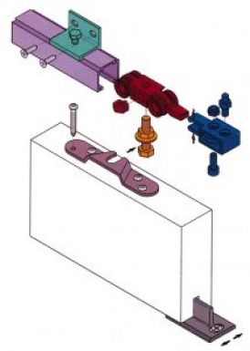 Rail alu 26x28 mm system 0400/40 + kit accessoires pour porte 40 kg lg. disponible abidjan cote d'ivoire.