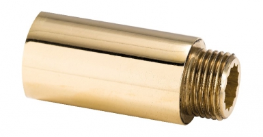 Rallonge de robinet mâle-femelle laiton poli - long 50 mm - filetage 15x21. disponible abidjan cote d'ivoire.