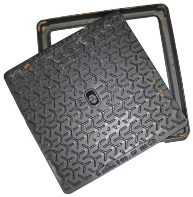 Regard hydraulique cadre carré 600 x 600 mm - tampon ø 500 mm - p 37,3 kg - b 125. disponible abidjan cote d'ivoire.