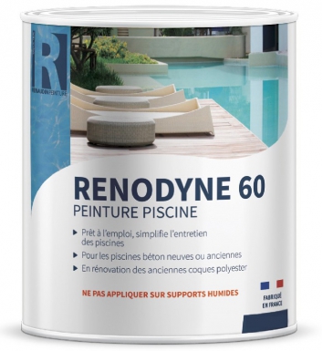 Renodyne 60 - peinture pour piscine à base de caoutchouc chloré - blanc - 5 l. disponible abidjan cote d'ivoire.