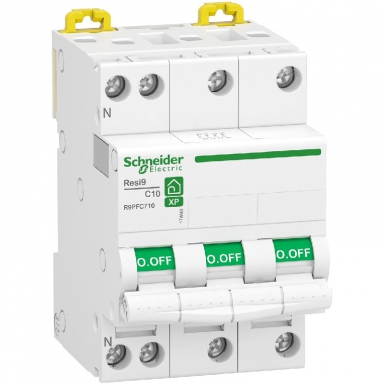 Resi9 xp - disjoncteur modulaire - 3p+n - 16a - courbe c - peignable c. disponible abidjan cote d'ivoire.