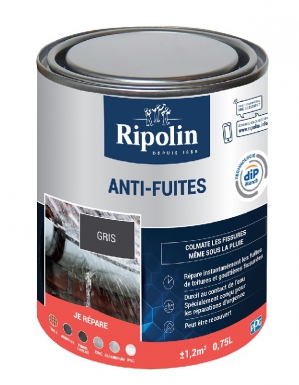 Revêtement polyvalent et souple anti-fuites - pour les réparations d'urgence des fissures et défauts de raccordement sur surfaces extérieures non circulables (tuile, ardoise, fibre ciment, zinc, aluminium, pvc) - gris - 0,75. disponible abidjan cote d'ivoire.