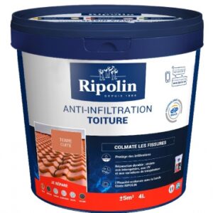 Revêtement polyvalent et souple anti-infiltration toiture - pour le colmatage des fissures et défauts de raccordement sur toutes surfaces extérieures non circulables – 4l – terre cuite. disponible abidjan cote d'ivoire.