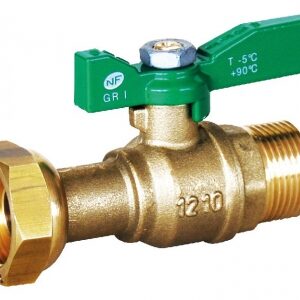 Robinet d'arrêt droit "avant ou après compteur " - filetage 20x27 écrou 26x34 - pn 25 bar. disponible abidjan cote d'ivoire.