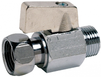 Robinet d'arrêt droit chromé 1/4 de tour pour réservoir de chasse - filetage 12x17. disponible abidjan cote d'ivoire.