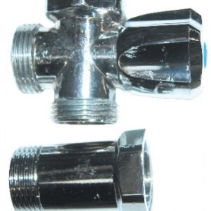 Robinet intercalaire laiton chromé mâle 3/4 - 3/4 avec distanciateur m 3/4 f 3/4. disponible abidjan cote d'ivoire.