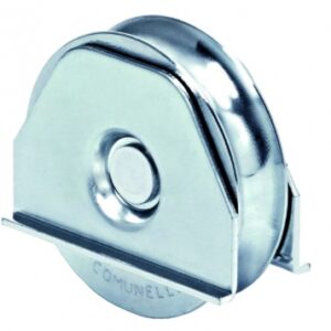 Roue à gorge ronde à platine ø 120 x l 25 acier zingué force 220 kg. disponible abidjan cote d'ivoire.