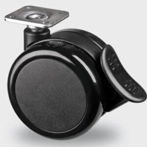 Roulette pivotante + frein ø 75 mm platine 38x38 mm polyamide charge 50/100 kg. disponible abidjan cote d'ivoire.