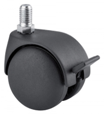 Roulette pour meuble pivotante à blocage à tige filetée 10x15 mm ø 50 mm lxh 55x60 mm. disponible abidjan cote d'ivoire.