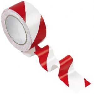 Ruban plastique de signalisation blanc et rouge alternés, long. disponible abidjan cote d'ivoire.