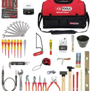 Sac de maintenance électriciens smartbag 138 outils : couteau à dégainer et couteau d'électricien - monture de scie - marteau rivoir 250g et massette de maçon 1000g - pointerolle et ciseau de maçon à cor. disponible abidjan cote d'ivoire.