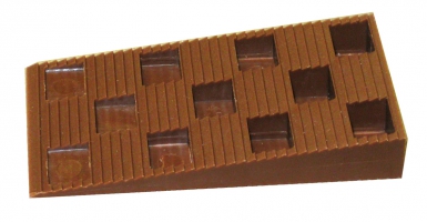 Sachet de 6 coins de calage crantés 90x45x15 mm marron. disponible abidjan cote d'ivoire.