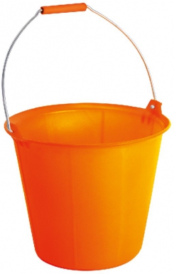 Seau de maçon pro renforcé orange fluo - contenance 13 litres - fixation par bouterollage. disponible abidjan cote d'ivoire.