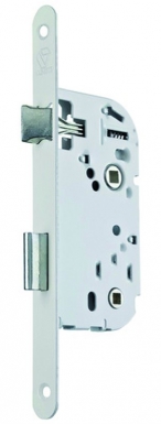 Serrure d13 - bec de cane à condamnation axe 40 entraxe 70 c7 bouts ronds blanc droite sans gâche. disponible abidjan cote d'ivoire.