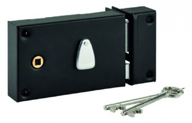 Serrures de grille horizontale 140x88 mm - droite - finition époxy noir granité. disponible abidjan cote d'ivoire.