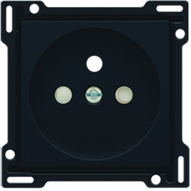 Set de finition pour prise de courant avec broche de terre et sécurité-enfants, profondeur d’encastrement de 28,5 mm - black steel. disponible abidjan cote d'ivoire.