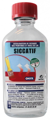 Siccatif  accélérateur de séchage, durcisseur pour huile de lin flacon 190 cc. disponible abidjan cote d'ivoire.