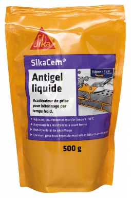 Sikacem - hydrofuge de masse liquide pour bétons - antigel - liquide blanc - 0,5 l. disponible abidjan cote d'ivoire.
