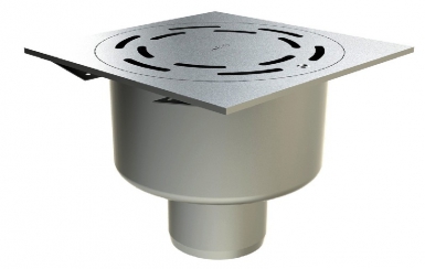 Siphon inox 250 x 250 mm à sortie verticale ø 100 - avec verrouillage - finition sablée. disponible abidjan cote d'ivoire.