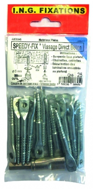 Speedy-fix - vis pour suspendre directement dans le béton et le bois dur - sachet de 25. disponible abidjan cote d'ivoire.