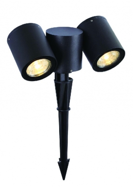 Spot extérieur " topaze " led 2x6w 1000 lm 3000°k 36° sur piquet gu10 dim. disponible abidjan cote d'ivoire.