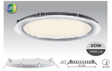 Spot led " flat 20 " rond extra-plat 20 w ø 235 mm ép. disponible abidjan cote d'ivoire.