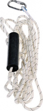 Support d'assurage : corde tressée ø 10,5 mm pour cameleon® et asdriss2 comprenant un mousqueton acier et un contrepoids polyuréthane - lg 10 m. disponible abidjan cote d'ivoire.