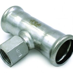 Té réduit inoxpres avec dérivation filetée f 22 x 3/4” x 22 l1 41,5 mm l2 30 mm z1 20,5 mm z2 14 mm. disponible abidjan cote d'ivoire.