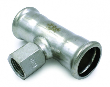 Té réduit inoxpres avec dérivation filetée f 35 x 1” x 35 l1 51 mm l2 56 mm z1 25 mm z2 37 mm. disponible abidjan cote d'ivoire.