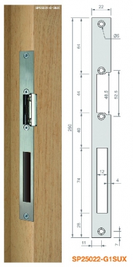 Têtières plates inox série " 5 " pour gâches électriques à encastrer 16 mm dim. disponible abidjan cote d'ivoire.