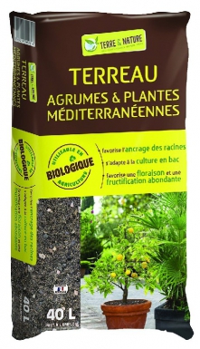 Terre et nature - terreau agrumes & plantes méditerranéennes - 40l. disponible abidjan cote d'ivoire.