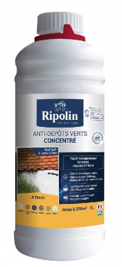 Traitement contre les dépôts verts, lichens, algues rouges, champignons et moisissures sur toitures, façades et sols extérieurs - curatif et préventif, recommandé avant mise en peinture ou utitlisation d'un rev. disponible abidjan cote d'ivoire.