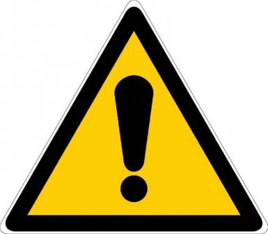 Triangle "danger général" dessin noir fond jaune, côté 100 mm. disponible abidjan cote d'ivoire.