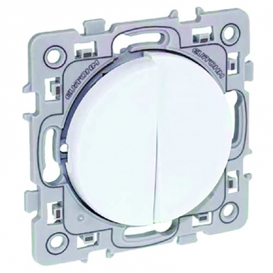 Va et vient + poussoir 10a - 250 v~ à bornes auto - blanc. disponible abidjan cote d'ivoire.