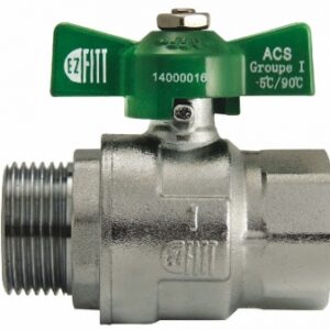 Vanne à sphère manette papillon mf -  filetage 15x21 - pn40 "nf". disponible abidjan cote d'ivoire.