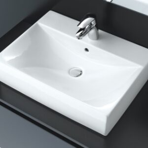 Vasque diverta à poser sur plan - 4 faces émaillées - dimensions : 60 x 44 cm. disponible abidjan cote d'ivoire.