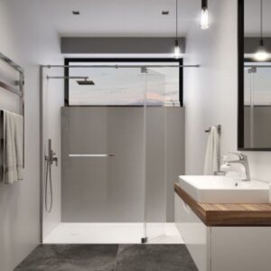 Volet mobile universel pour paroi de douche walk in verre transparent ép. disponible abidjan cote d'ivoire.