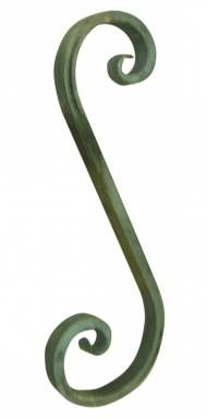 Volute inégale " s " à bouts amincis à la forge fer plat 20x10 mm 115x85x345 mm. disponible abidjan cote d'ivoire.