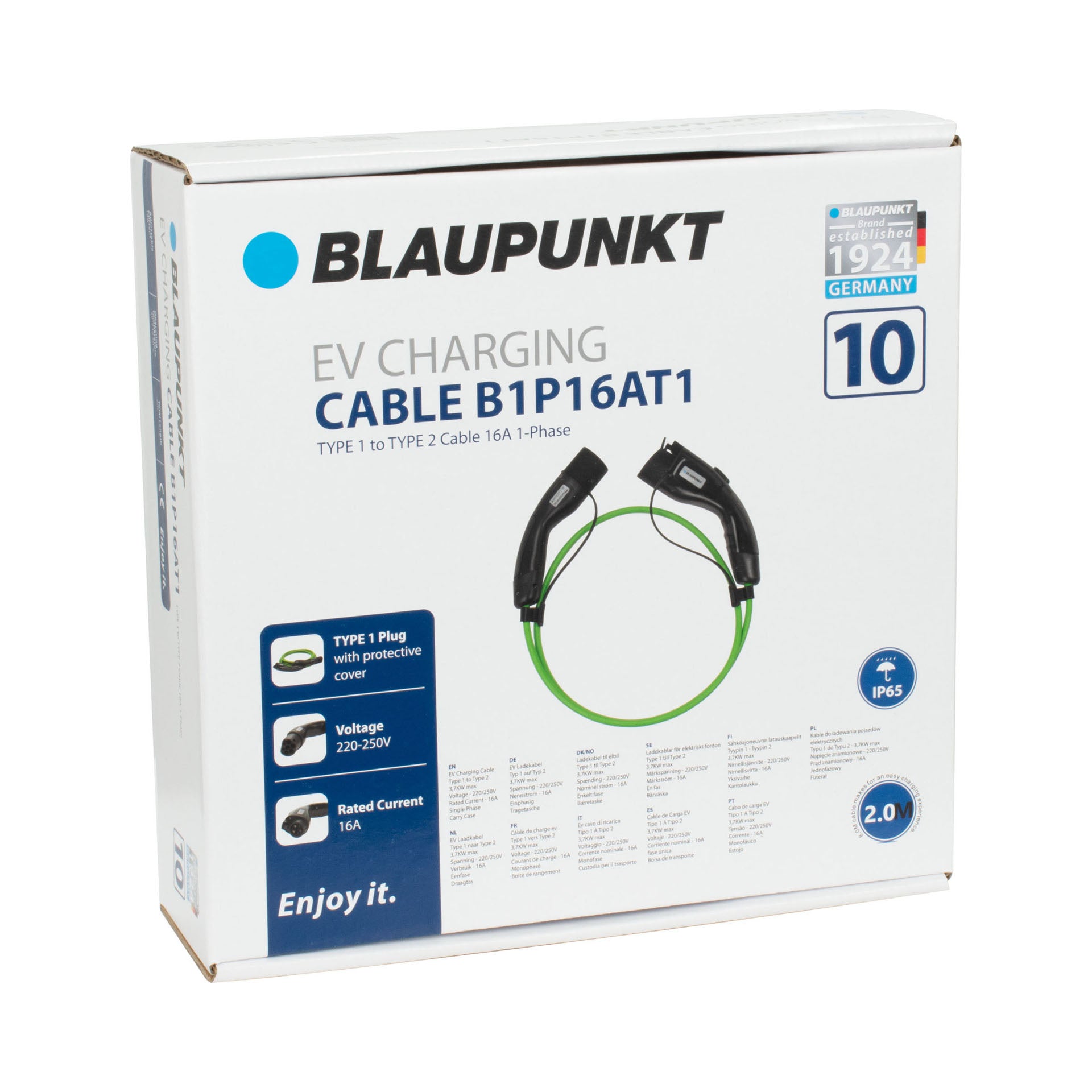 Cable charge vehicule electrique 16a monophase t1 >t2 b1p16at1 n°10 blaupunkt – Image 4