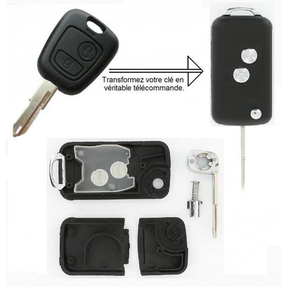 Coque cle adaptable psa 2 boutons lame crantee retractable – Image 3