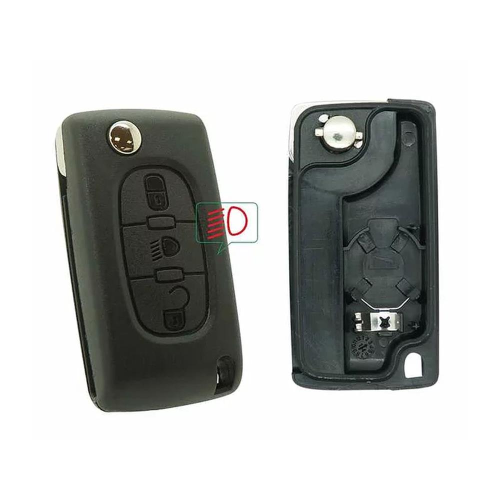 Coque cle sans lame adaptable pour citroen ce0536 3 boutons blister – Image 3