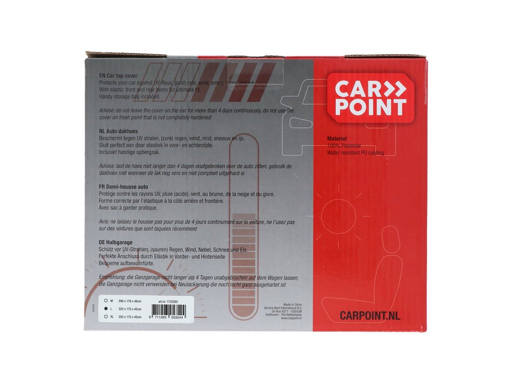 Demi housse auto impermeable polyester sw l 322x175x45cm – Image 4