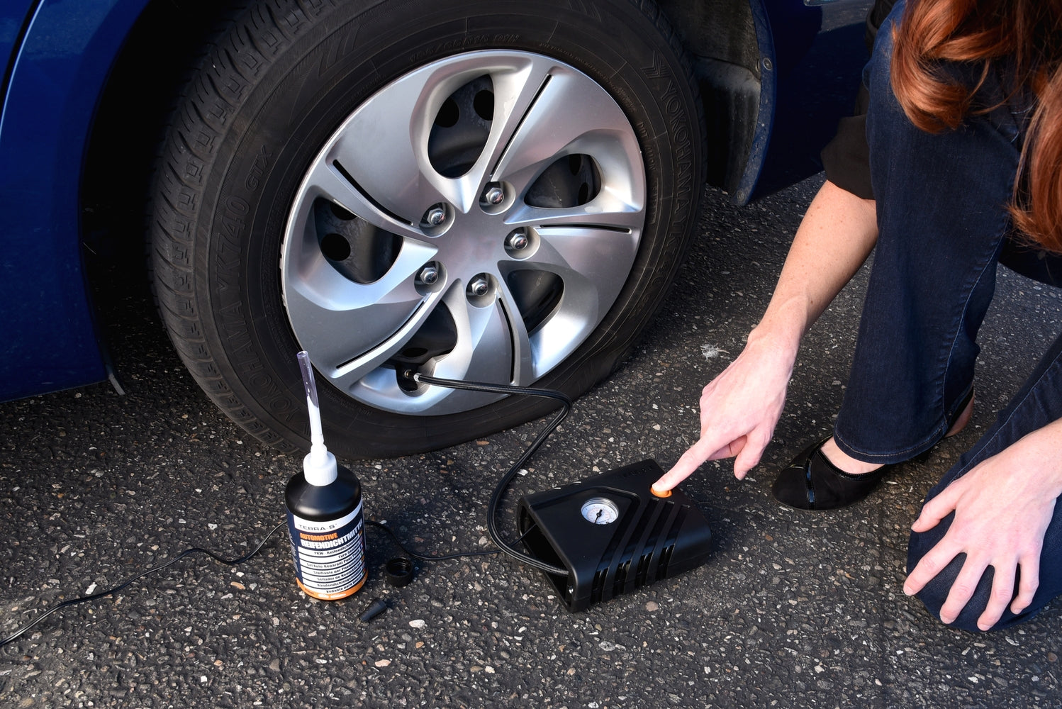 Mobil kit anti-crevaison compresseur + bouteille souple 450ml terra s – Image 8