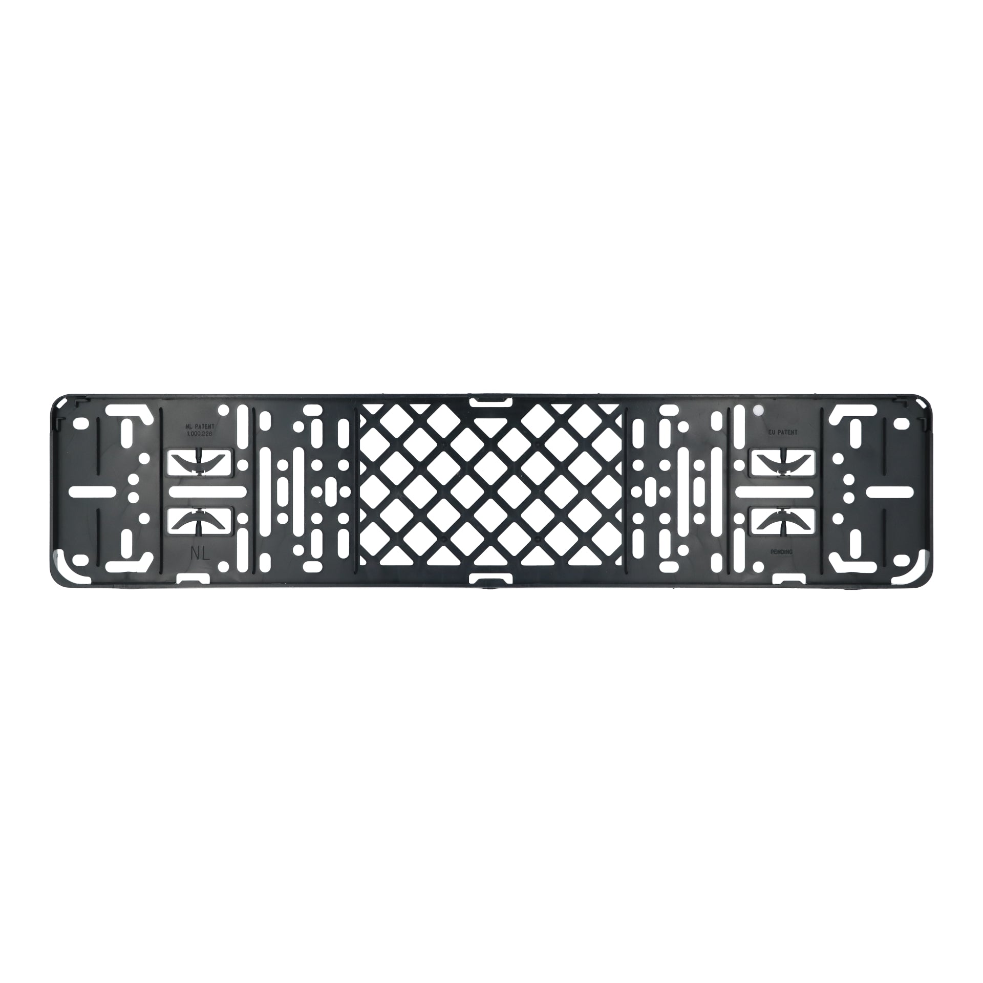 Support plaque d'immatriculation universel a cliquer 52x11cm noir – Image 7